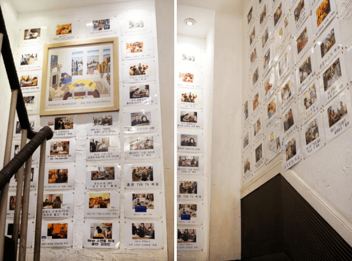 占いカフェ「チェミナンチョガッカ」のマスコミ取材写真、韓流スターのサインや写真